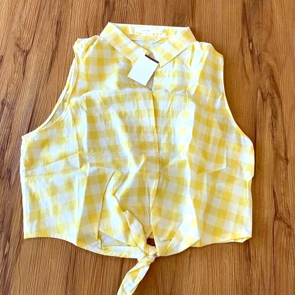 Lush Tops - Lush Gingham Tie Hem Crop Top NWT